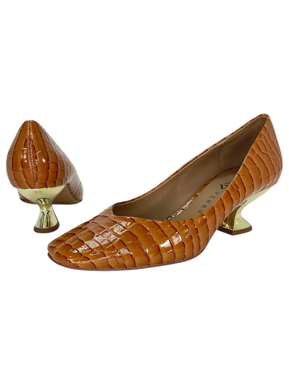 Katy Perry Laterr Tan Faux Leather Womens Heels Size 7.5M - Picture 8 of 10